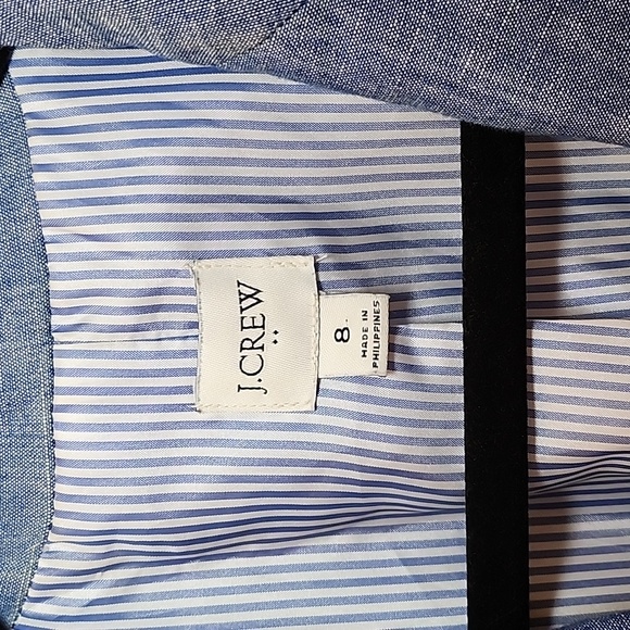 J. Crew 100% Cotton Chambray Holland blazer Light Blue Single-Button Preppy Sz 8 - Picture 7 of 16
